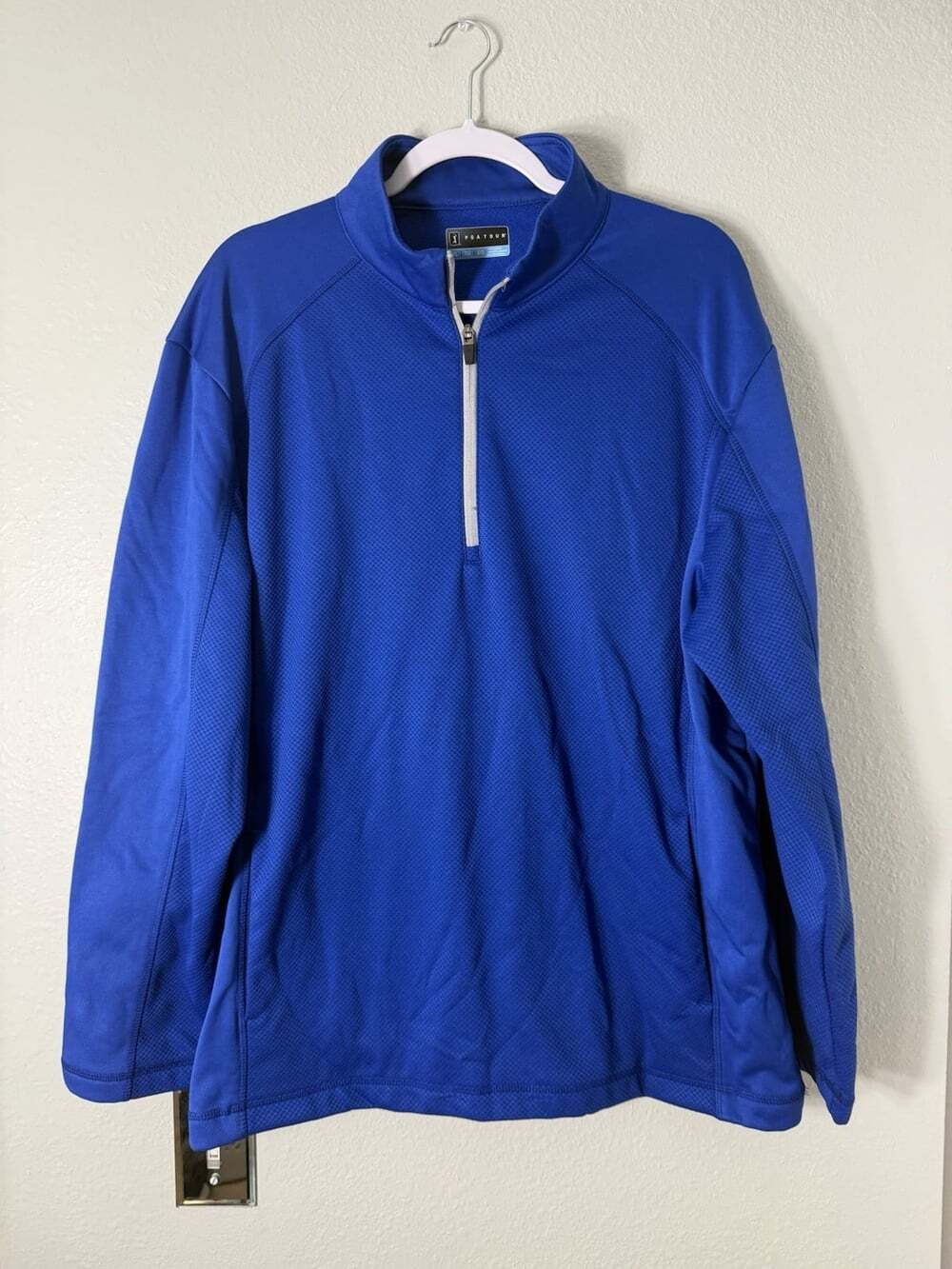 PGA Tour Men’s Quarter Zip Pullover - Royal Blue Size XL